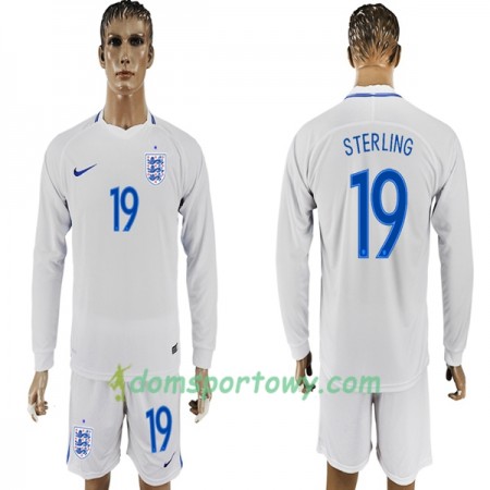 Koszulka Anglia Sterling 19 Domowe Koszulki Piłkarskie Mistrzostwa Świata 2018 Długi Rękaw